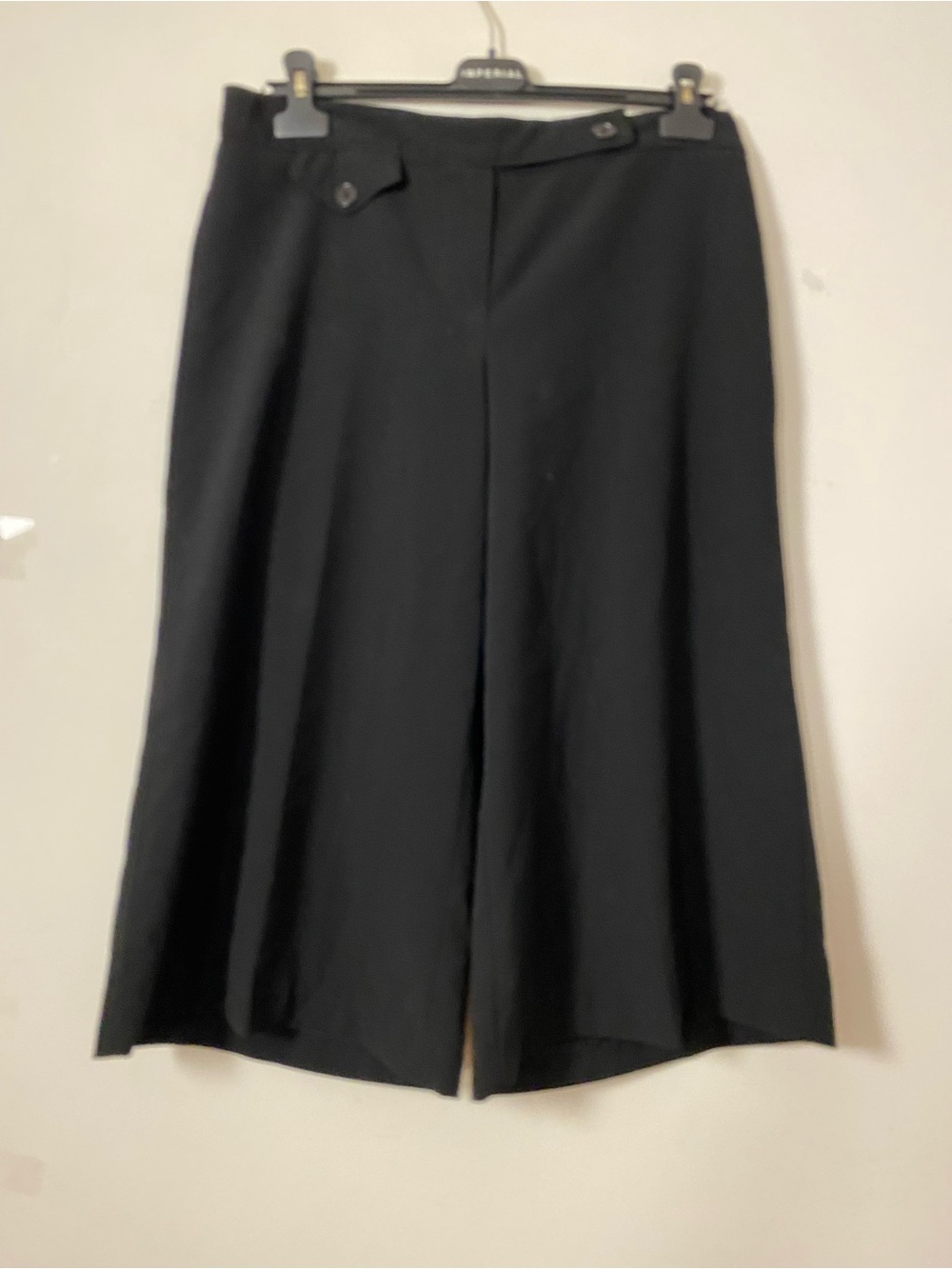 Black Wide-Leg Culotte Pants